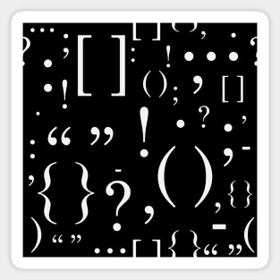 Punctuation Pattern (White) Sticker